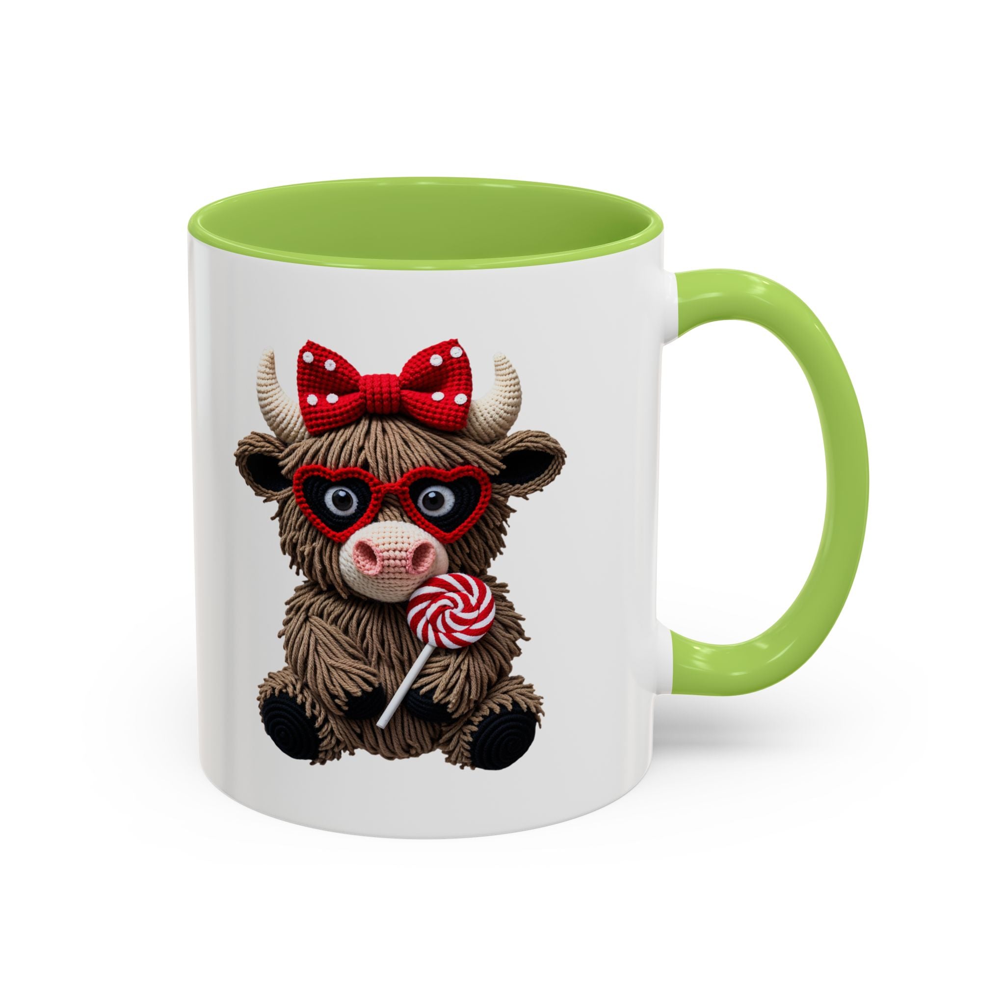 Cute Highland Cow Coffee Mug - "Be Mine" Valentine Accent Mug (11/15oz)