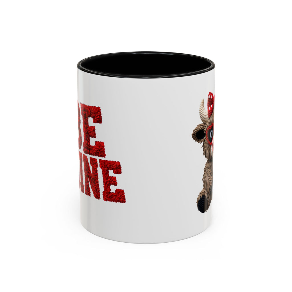 Cute Highland Cow Coffee Mug - "Be Mine" Valentine Accent Mug (11/15oz)