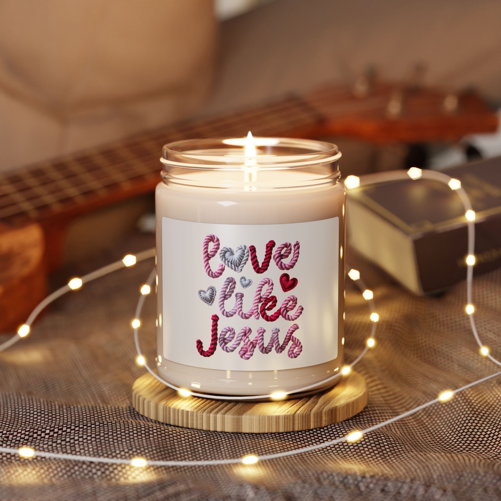 Love Like Jesus Soy Candle — 9oz Scented Jar, Faith-Based Gift for Christian Home & Valentine’s