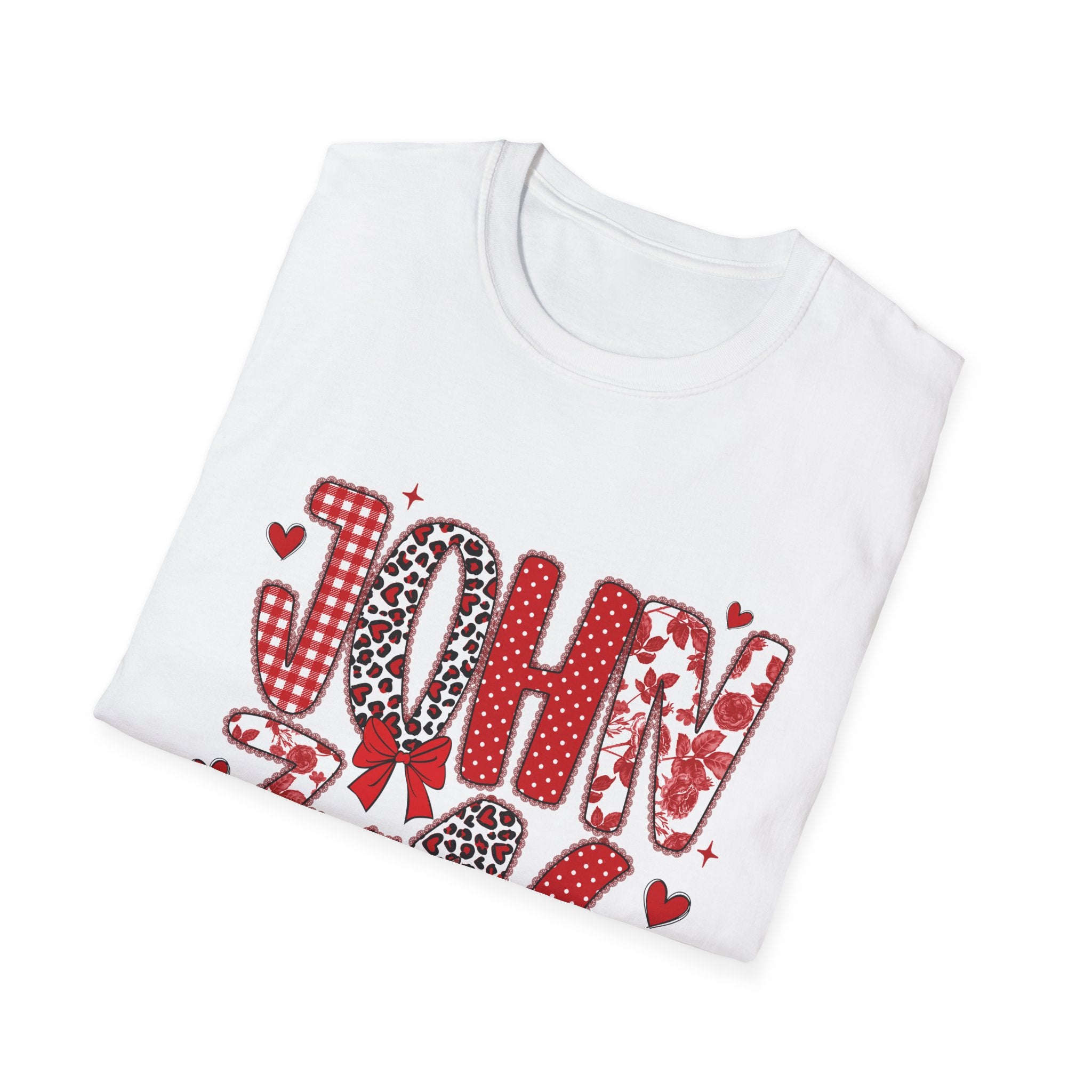 John 3:16 Valentine Tee - Heart Pattern Christian T-Shirt