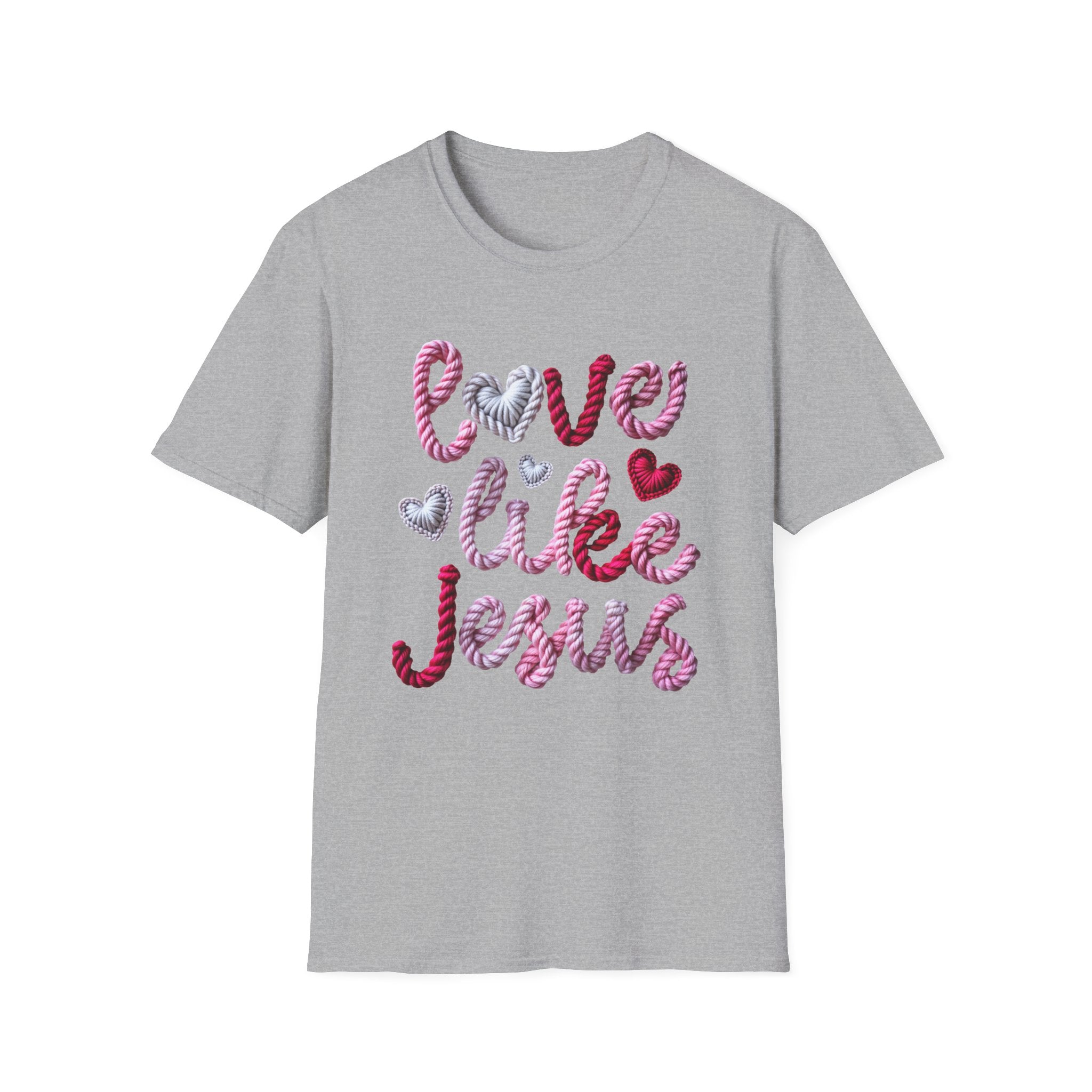 Love Like Jesus T-Shirt — Valentine’s Christian Faith Tee with Heart Script
