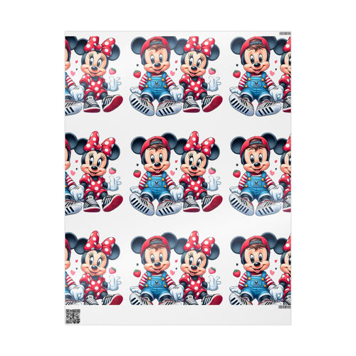 Cute Cartoon Mouse Kids Wrapping Paper — Playful Minnie & Friend Gift Wrap