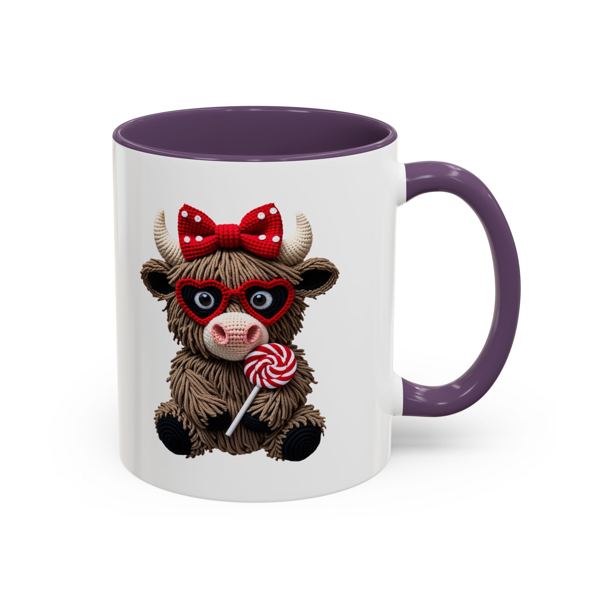 Cute Highland Cow Coffee Mug - "Be Mine" Valentine Accent Mug (11/15oz)