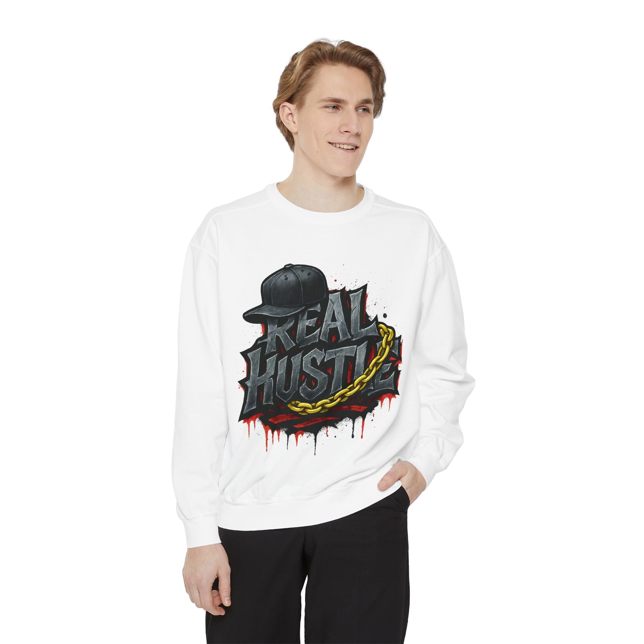 Real Hustle Sweatshirt — Streetwear Graphic Crewneck