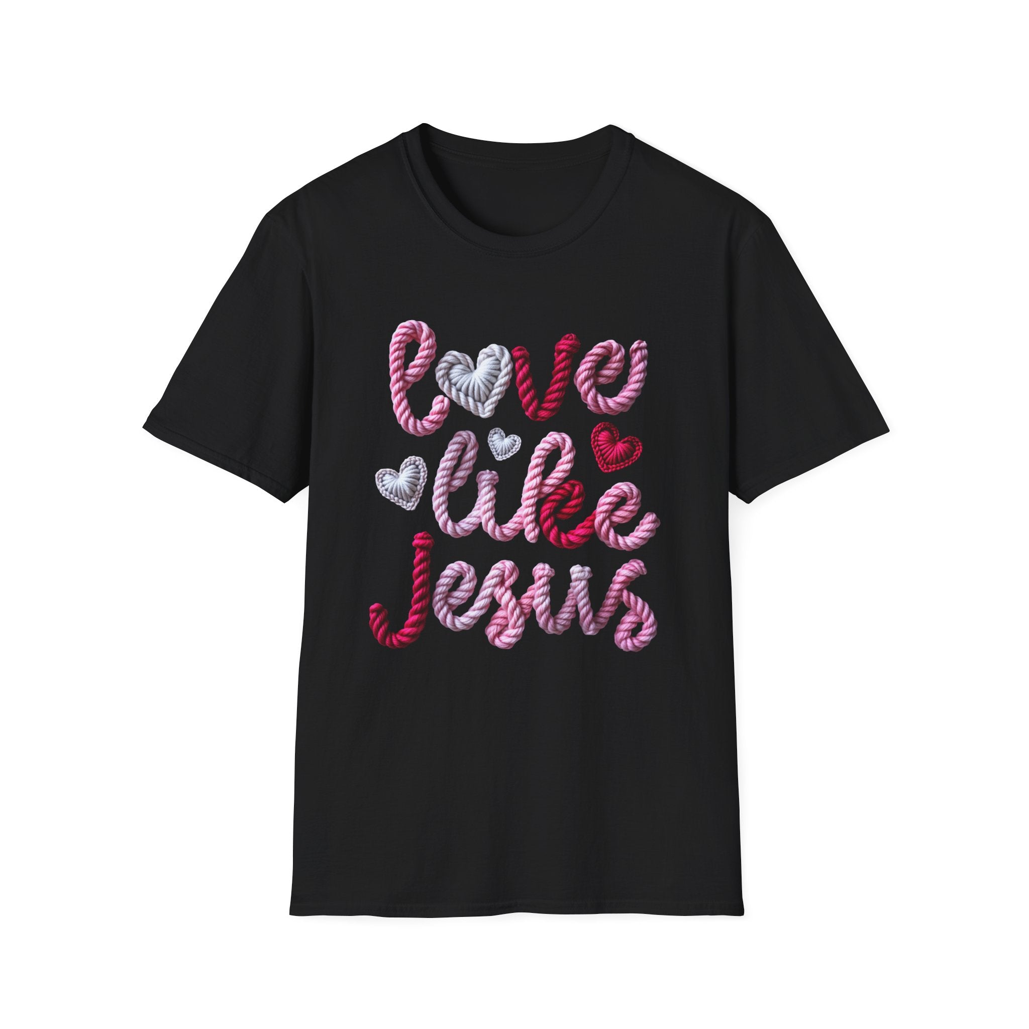 Love Like Jesus T-Shirt — Valentine’s Christian Faith Tee with Heart Script