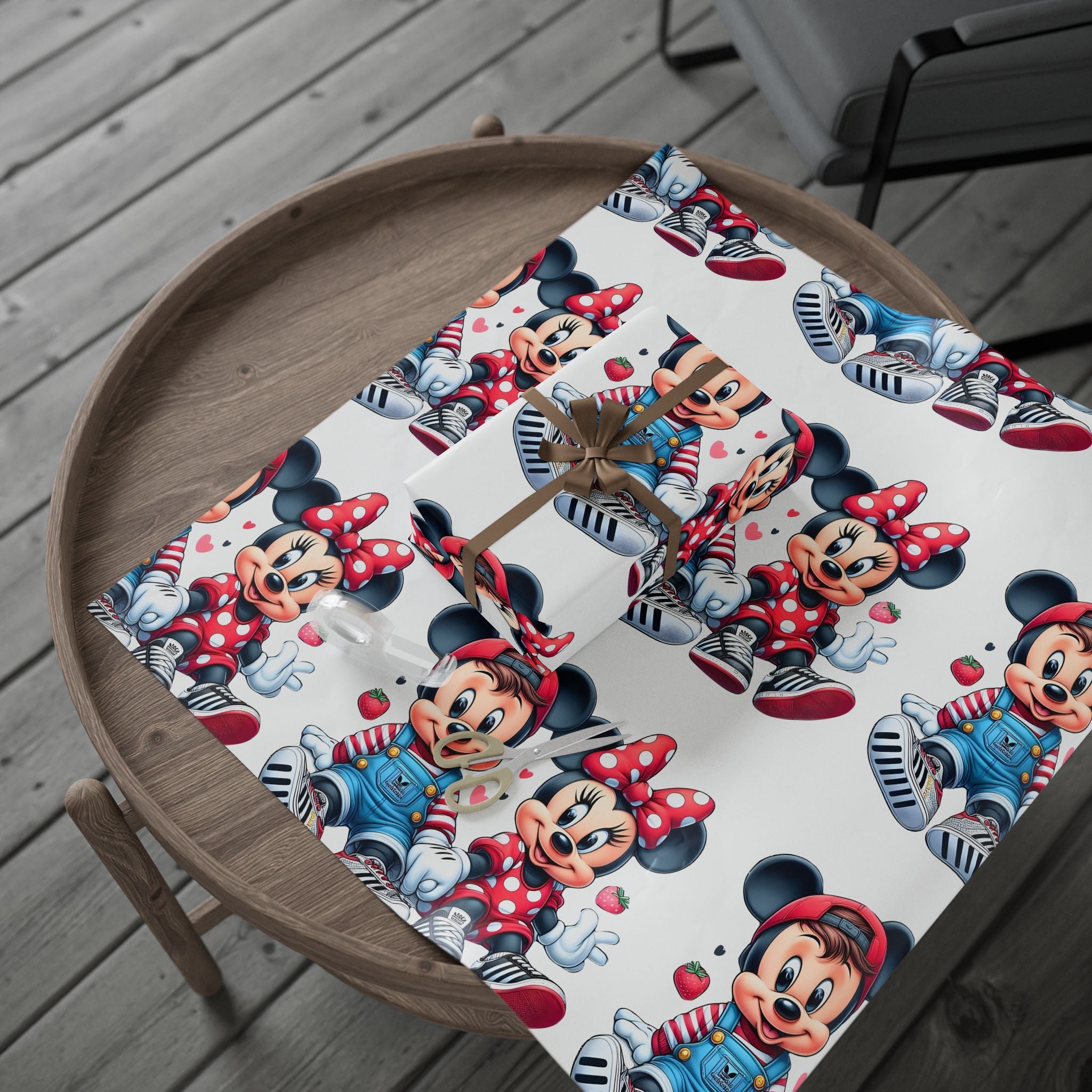 Cute Cartoon Mouse Kids Wrapping Paper — Playful Minnie & Friend Gift Wrap