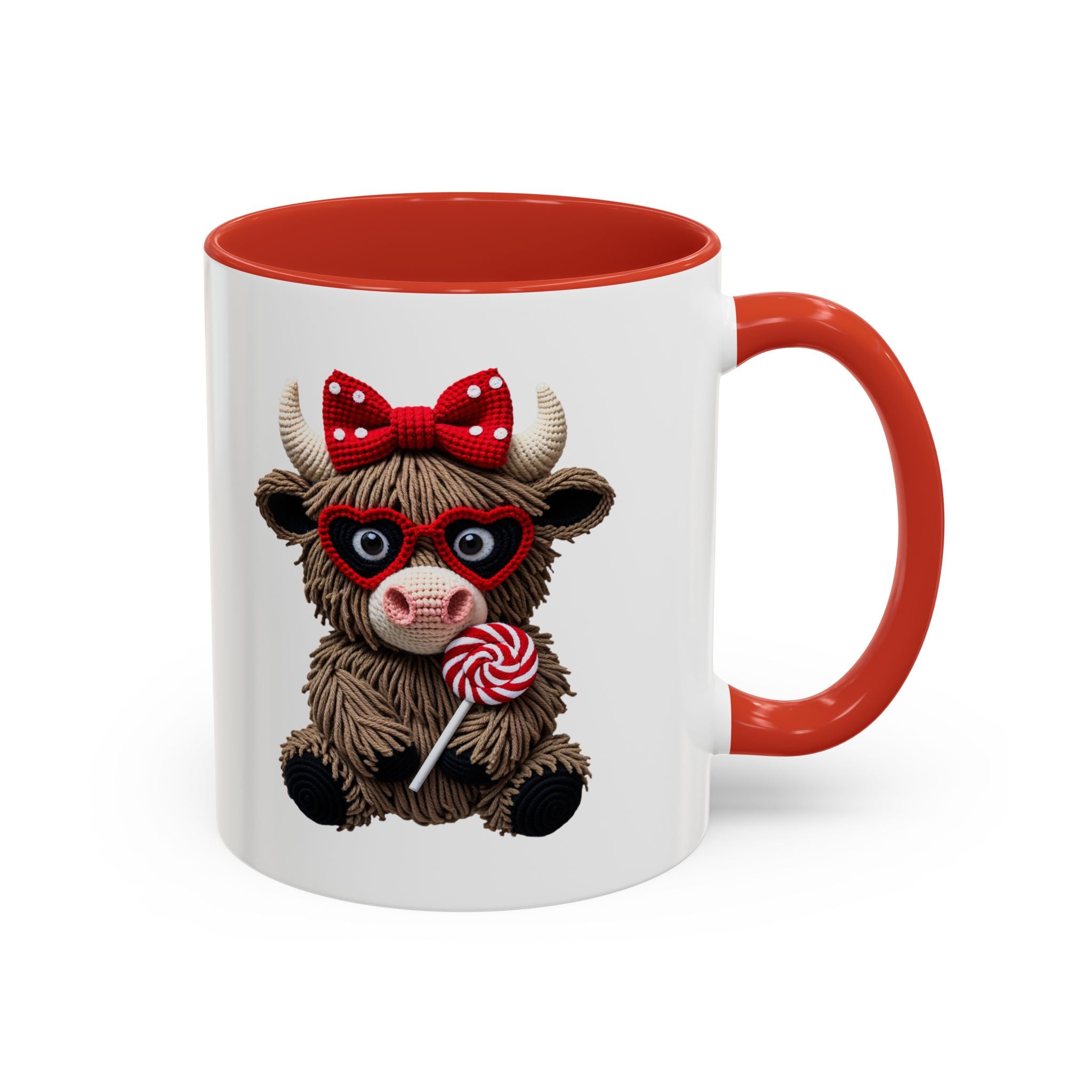 Cute Highland Cow Coffee Mug - "Be Mine" Valentine Accent Mug (11/15oz)