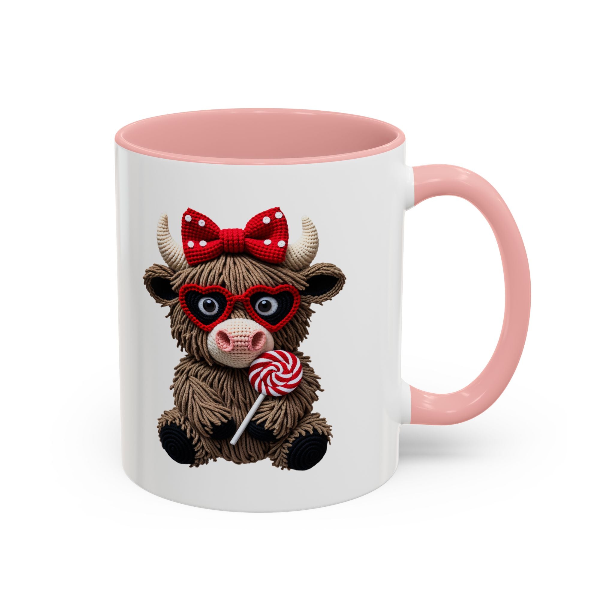 Cute Highland Cow Coffee Mug - "Be Mine" Valentine Accent Mug (11/15oz)