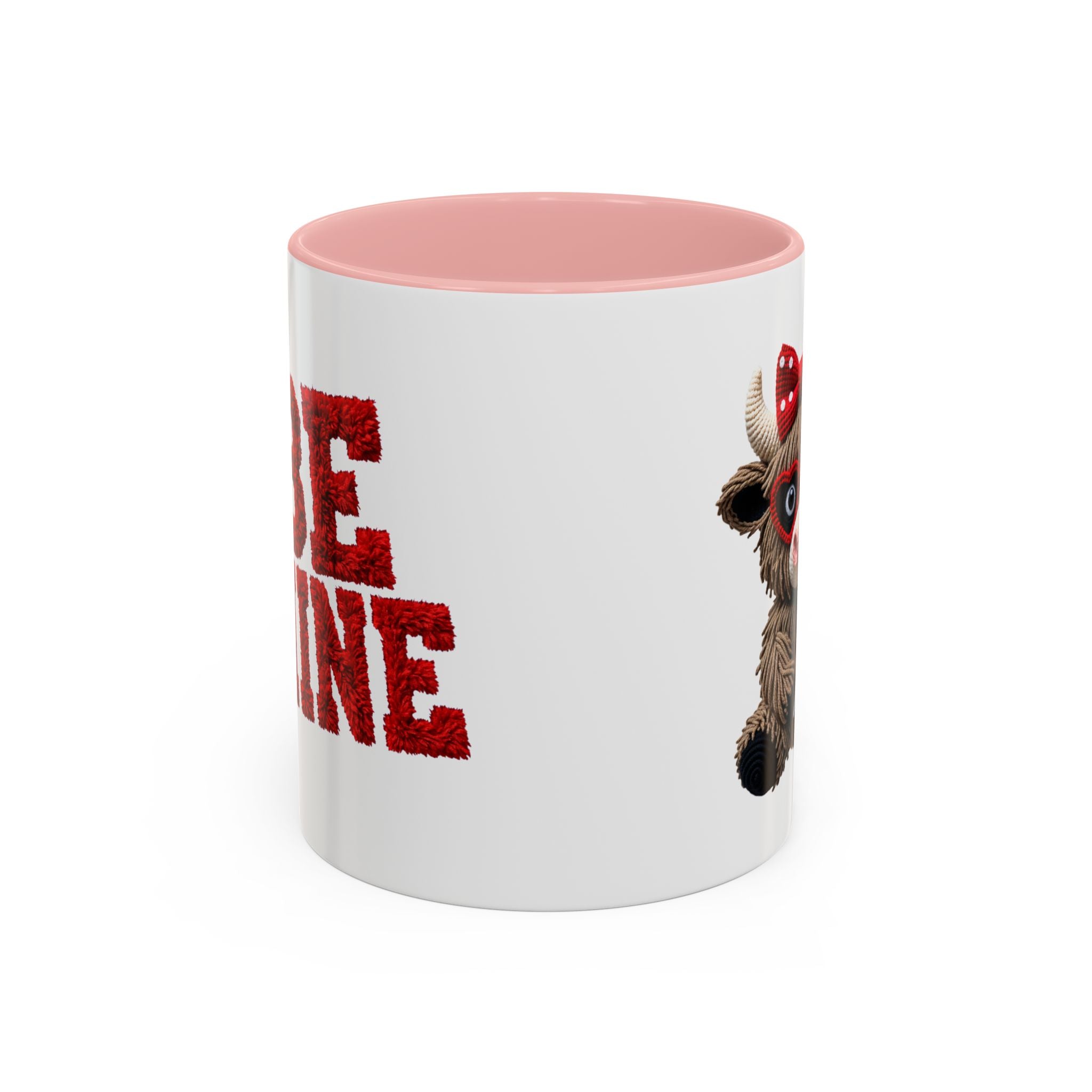 Cute Highland Cow Coffee Mug - "Be Mine" Valentine Accent Mug (11/15oz)