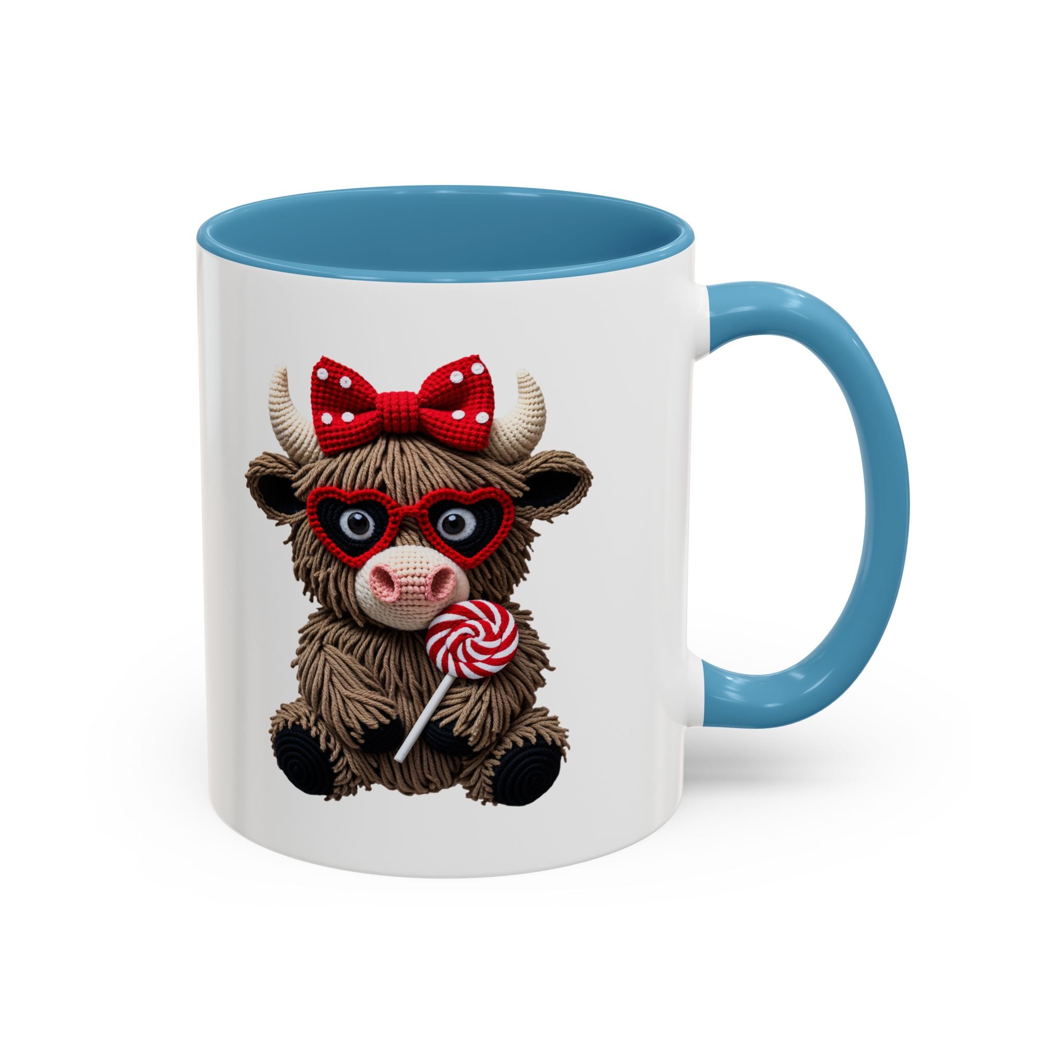 Cute Highland Cow Coffee Mug - "Be Mine" Valentine Accent Mug (11/15oz)