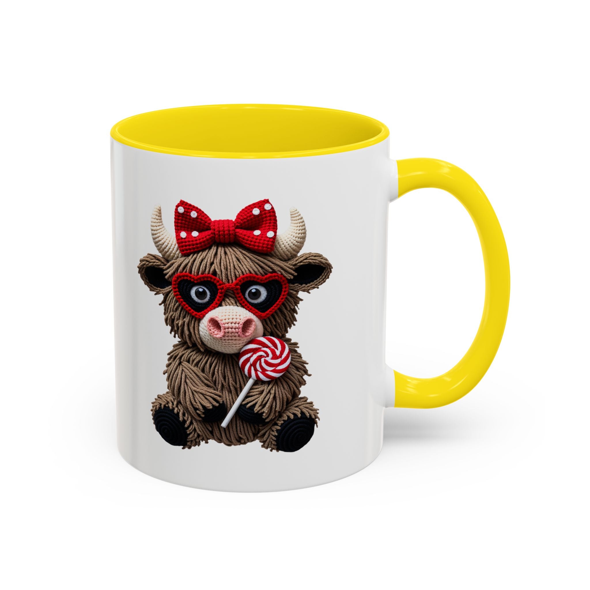 Cute Highland Cow Coffee Mug - "Be Mine" Valentine Accent Mug (11/15oz)