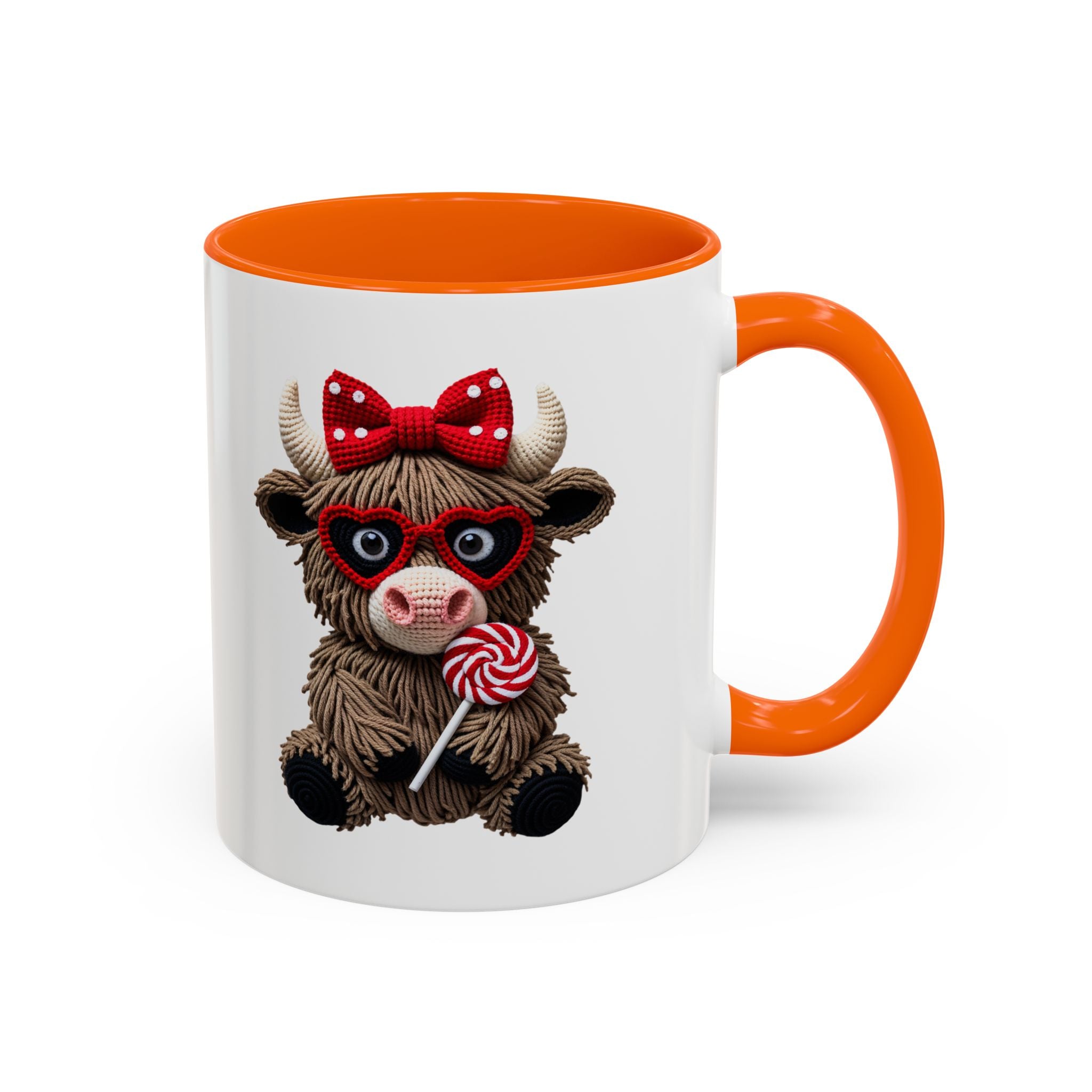 Cute Highland Cow Coffee Mug - "Be Mine" Valentine Accent Mug (11/15oz)
