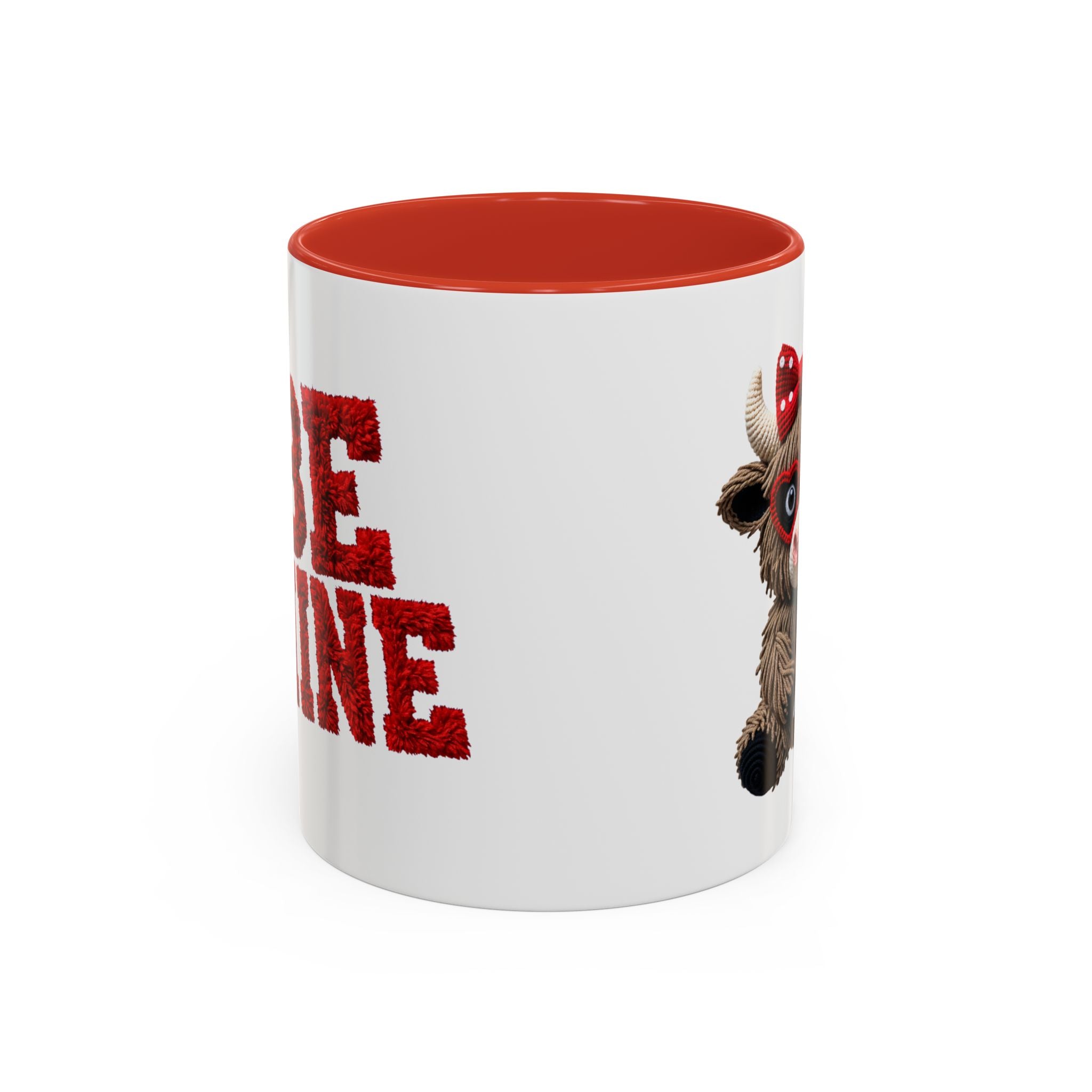 Cute Highland Cow Coffee Mug - "Be Mine" Valentine Accent Mug (11/15oz)