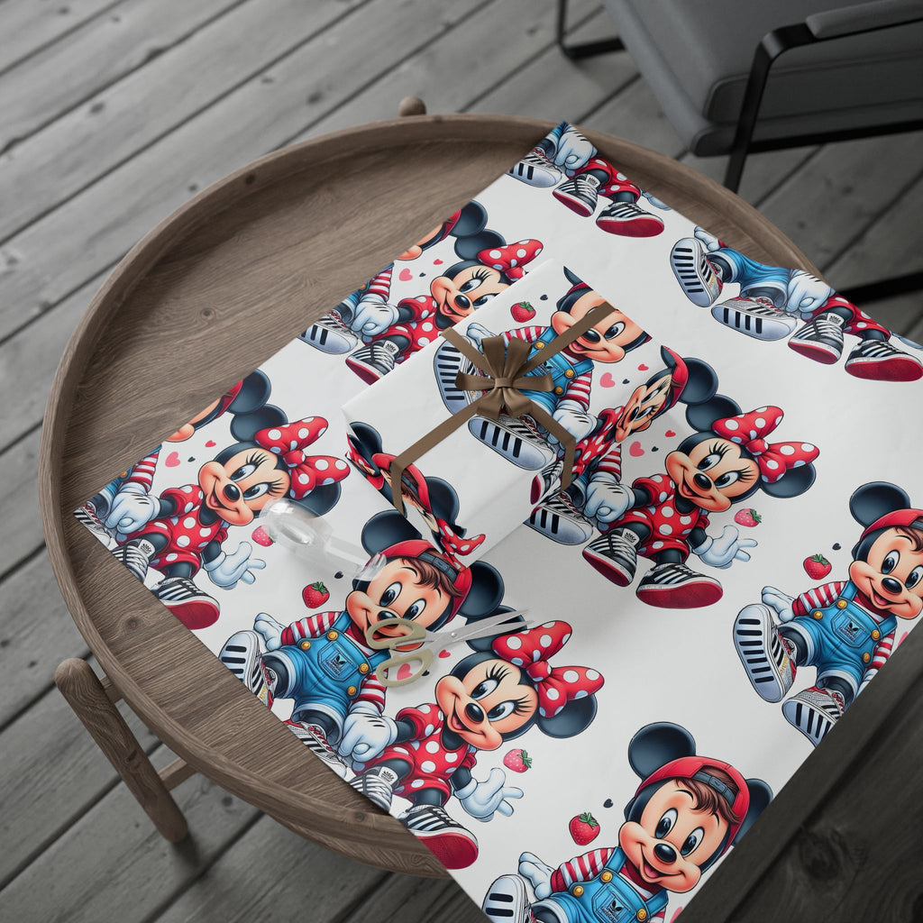 Cute Cartoon Mouse Kids Wrapping Paper — Playful Minnie & Friend Gift Wrap