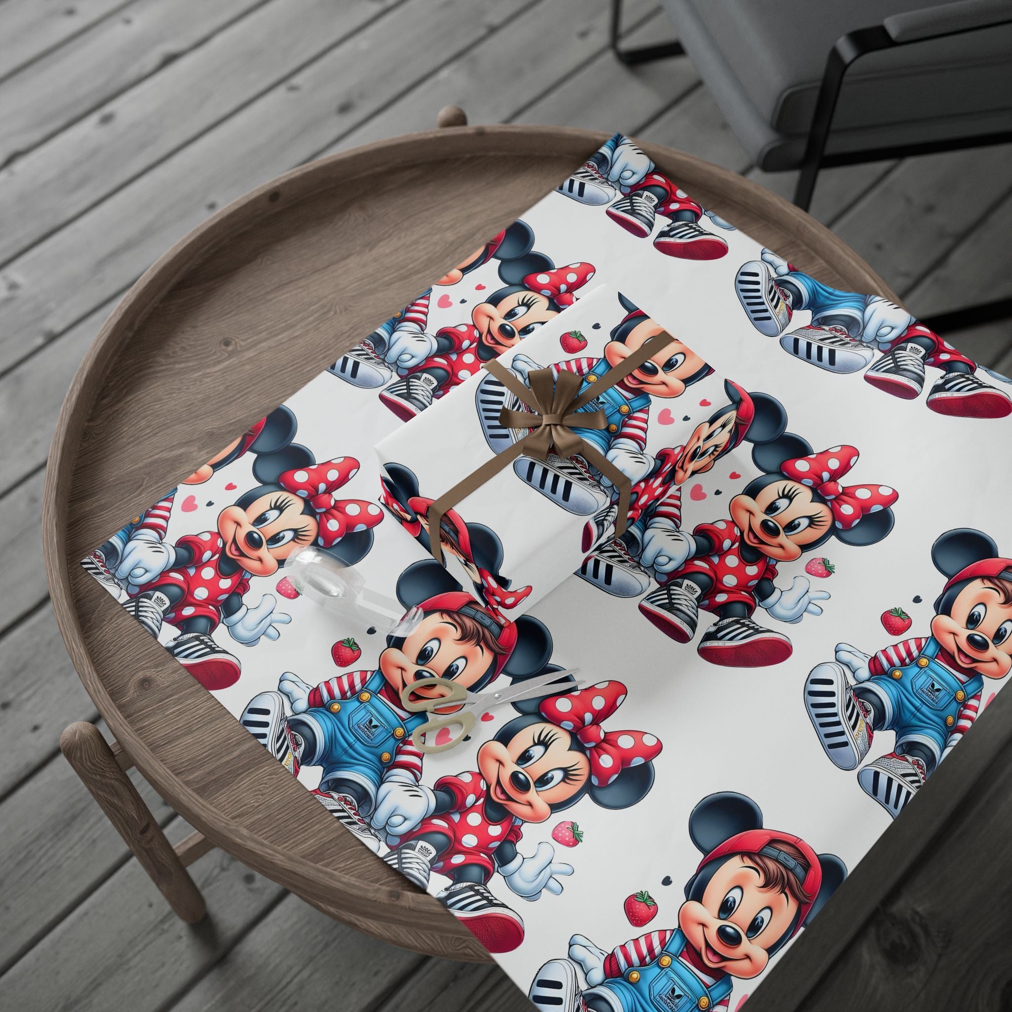 Cute Cartoon Mouse Kids Wrapping Paper — Playful Minnie & Friend Gift Wrap
